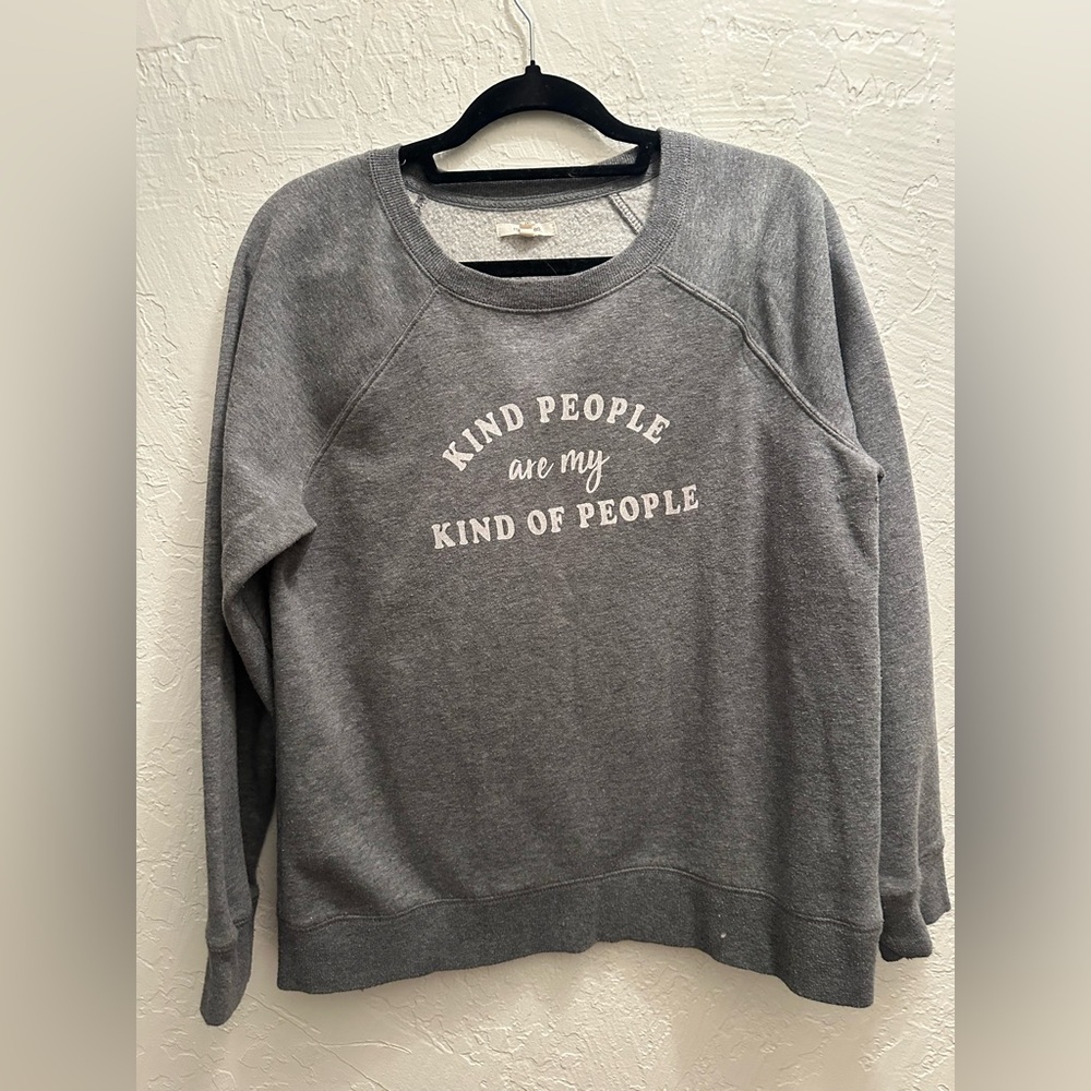 Maurices Grey “Kind People are my Kind of People” Crew Neck Sweater